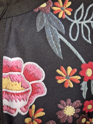 Blusa Túnica Transparente Floral Talla 3XL