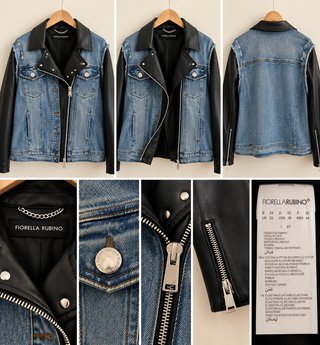 Giacca Jeans e Pelle Fiorella Rubino