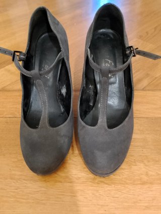Cinzia Ferri Scarpe T-bar Camoscio Grigio 39