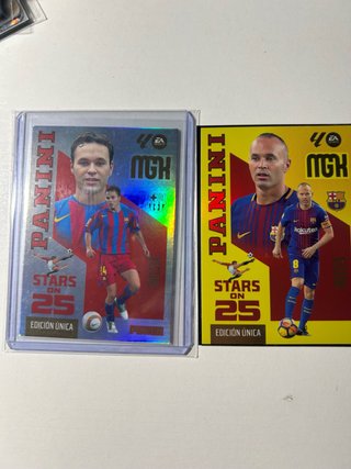 2 Cartas Panini Stars on 25 - Iniesta