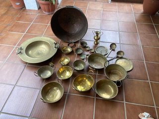 Lote de 18 piezas de cobre y latón
