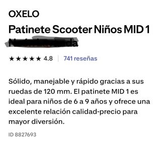 Patinete Oxelo niña buen estado