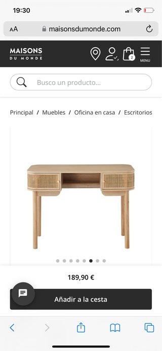 Escritorio de Madera y Ratán