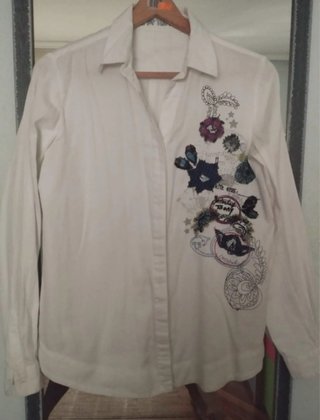 Camisa Desigual Blanca con Estampado 100% algodón