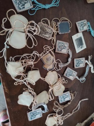 Lote de Escapularios antiguos Virgen del Carmen