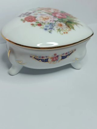 Caixa de Joias Limoges Coração Flores