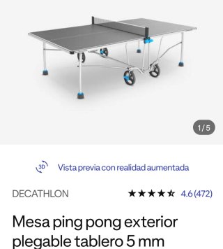 Mesa ping pong exterior Decathlon PONGORI impecabl