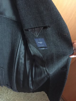 Abrigo cuadros Mango 52% lana, 48% poliéster