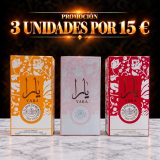 Set de 3 Perfumes Árabes Yara 50ml