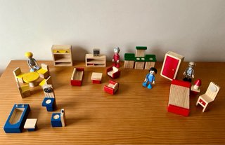Casa Muñecas en Madera con Accesorios y personajes