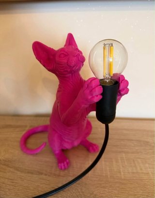 Lampada Gatto Sphynx Fucsia