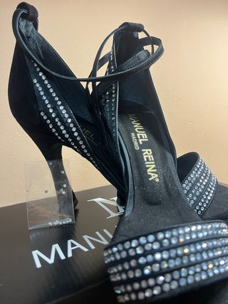 Zapatos de baile Manuel Reina negros con pedrería