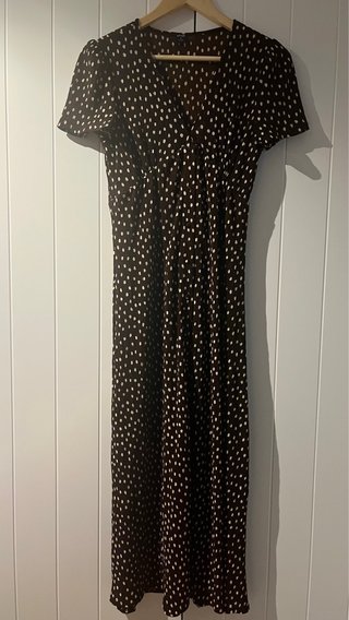 Vestido Marrón con Lunares Blancos