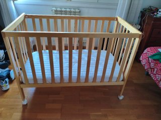 Cuna de Colecho de Madera con Ruedas