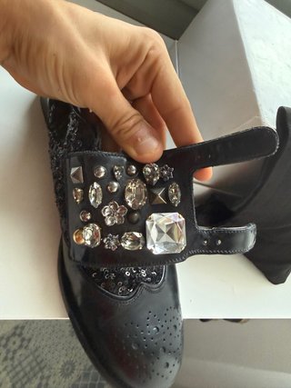 D&G 100% piel pedrería Negro Mocasines T.40 (7)