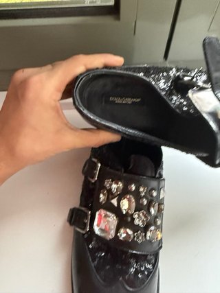 D&G 100% piel pedrería Negro Mocasines T.40 (7)