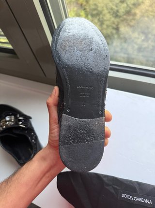 D&G 100% piel pedrería Negro Mocasines T.40 (7)