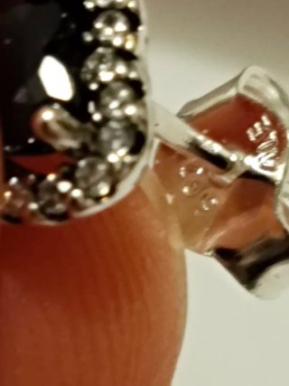 Pendientes Pandora Corazón Negro y Plata
