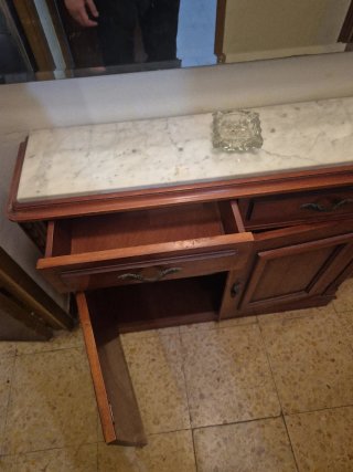 Mueble Zapatero de Entrada con Encimera de Mármol