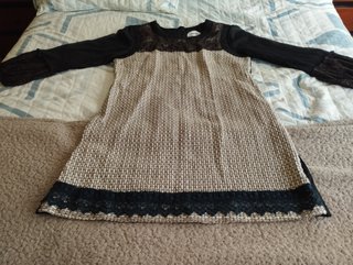 Vestido Almatrichi beige y negro