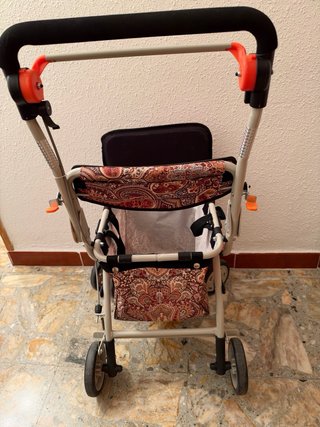 Andador y carrito compra 2 en 1 con asiento