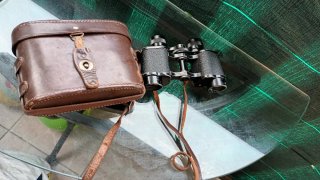 Prismáticos Antiguos con Funda de Piel