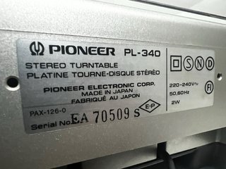 Tocadiscos Pioneer PL-340 Auto-Return