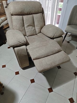 Sillón reclinable beige tela