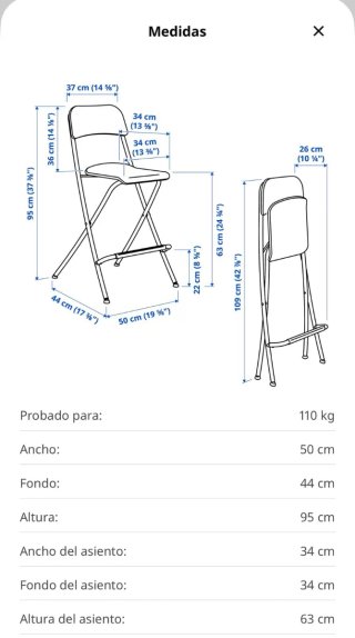 Taburete alto plegable Ikea Franklin