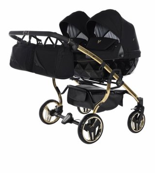 Carro gemelar Junama negro y dorado