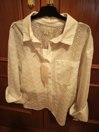 Camisa Zara Blanca Brocada Talla 13-14