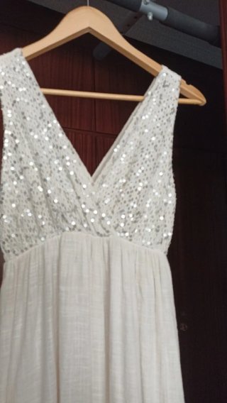 Vestido largo lentejuelas estilo ibicenco