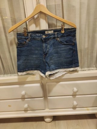 Shorts vaqueros con encaje