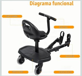 Patinete universal 2 en 1 para carrito