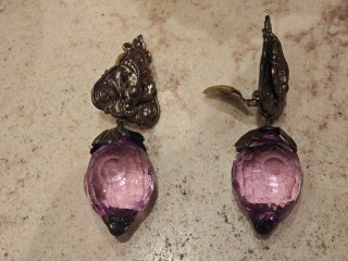 Pendientes Fantasía con Piedras Moradas