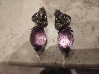 Pendientes Fantasía con Piedras Moradas