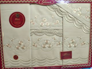 Juego de sábanas Shima bordadas