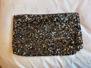 Bolso de fiesta con lentejuelas plateadas 29*18