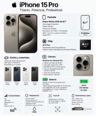 IPHONE 15 Pro 128GB BAT100%//GARANTÍA!!CAMBIO!!!