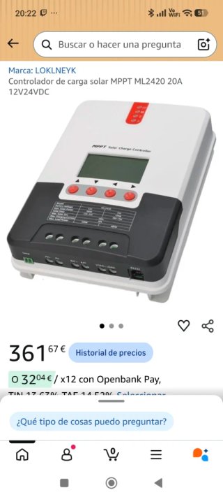 Controlador Carga Solar MPPT Haisic ML2420