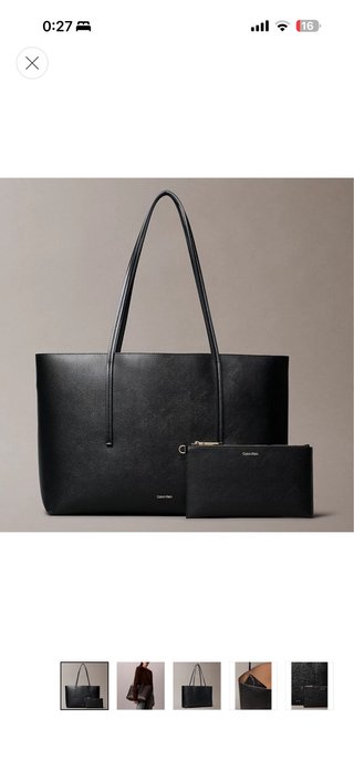 Bolso Tote Calvin Klein Negro con Neceser