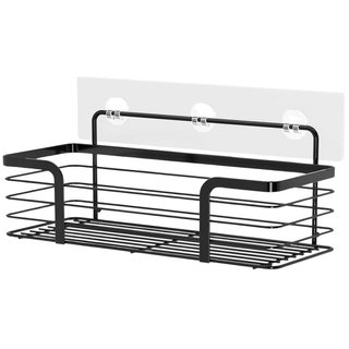 Estante de Pared Adhesivo Negro 30 cm