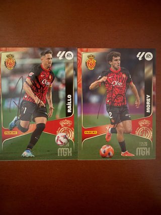 2 Cromos Firmados RCD Mallorca Raillo y Morey