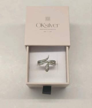 Anillo Serpiente OKSilver en Plata Rodiada