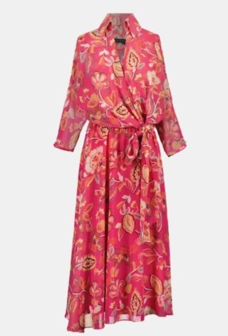Vestido largo estampado rosa