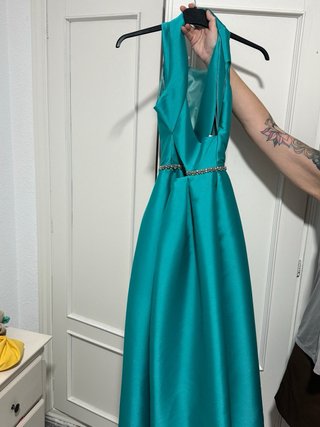 Vestido de fiesta azul turquesa Maria Lagos