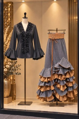Conjunto Flamenco: Vestido, Falda y Camisa