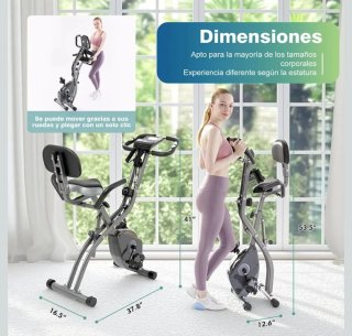 Bicicleta Estática Plegable 10 Niveles Resistencia
