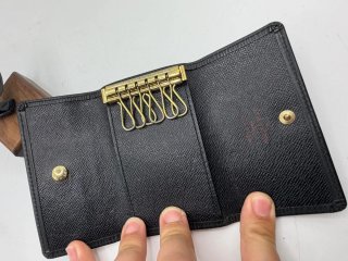 Portachiavi Louis Vuitton 6 Ganci Pelle Epi Nero