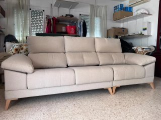 Sofá Extensible con Patas de Madera